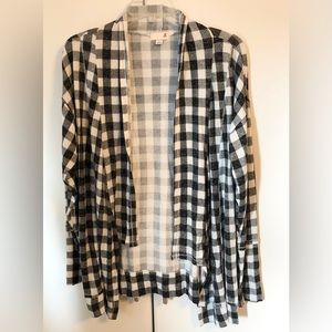 SO Open front cardigan Buffalo plaid print. Size L. EUC.